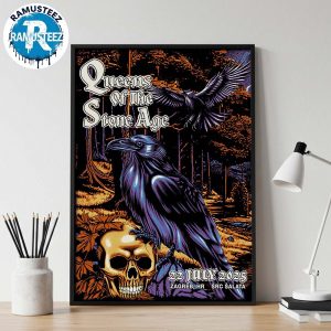 Queen Of The Stone Age Tonight Poster In Zagreb HR At SRC Salata On July 22th 2025 Home Decor Poster Canvas