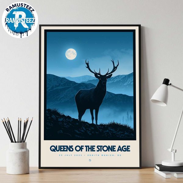 Queens Of The Stone Age Music Poster On July 25th 2025 At Zenith In Munich DE Home Decor Poster Canvas