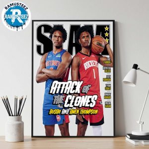 SLAM 257 Attack Of The Clones Magazine Cover Amen Thompson And Ausar Thompson Home Decor Poster Canvas