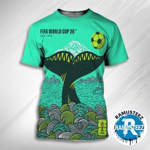 Seattle FIFA 2026 Official Host City Poster On June 11th-July 19th FIFA World Cup 2026 In Seattle Art By Shogo Ota All Over Print T-Shirt