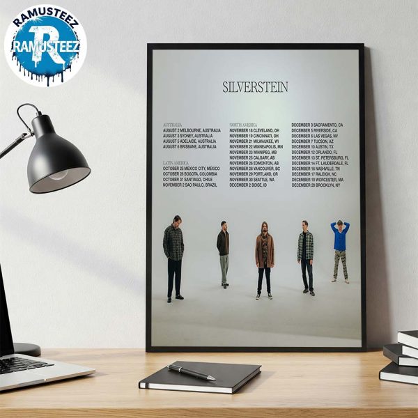 Silverstein 2025 Tour Dates Cities List For Australia Latin America And North America Wall Decor Poster Canvas