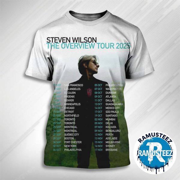 Steven Wilson The Overview Tour 2025 Dates List Kick Off In Sanfrancisco US On September 9th 2025 All Over Print T-Shirt