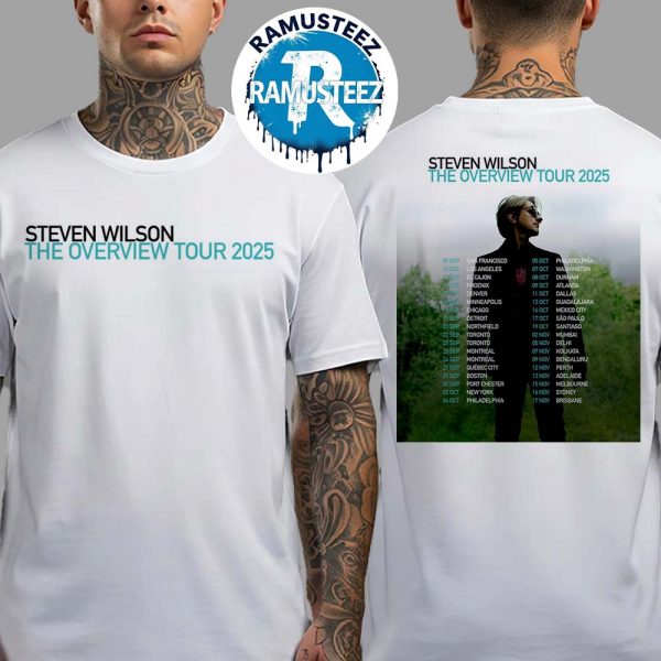 Steven Wilson The Overview Tour 2025 Dates List Kick Off In Sanfrancisco US On September 9th 2025 Two Sided Print T-Shirt