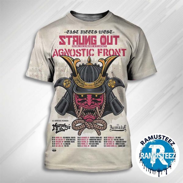Strung Out And Agnostic Front East Meets West Tour 2025 Dates List Start In Denver CO On October 15th At Oriental Theater All Over Print Shirt