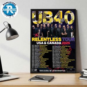 UB40 Band The Relentless Tour USA And Canada 2025 Cities List Start In Atlanta GA At Woodruff Arts Center On August 17th Poster Canvas