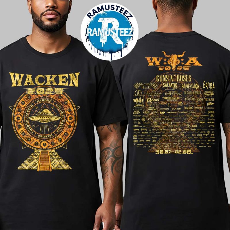 Wacken Open Air 2025 Exclusive Tee Temple 2025 Line Up In Wacken Germany On July 30th August 2nd Unisex T Shirt