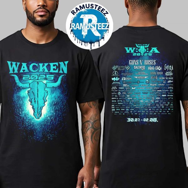 Wacken Open Air 2025 Line Up In Wacken Germany Exclusive Moshpit 2025 Tee On July 30th-August 2nd Two Side Print Black T-Shirt