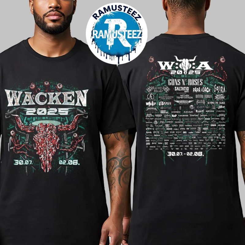Wacken Open Air 2025 Merchandise The Thing 2025 Tee Line Up On July 30th August 2nd In Wacken Germany Unisex T Shirt