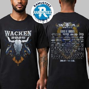Wacken Open Air 2025 Wacken DE Collecion Dragons 2025 Tee Line Up On July 30th-August 2nd Black T-Shirt