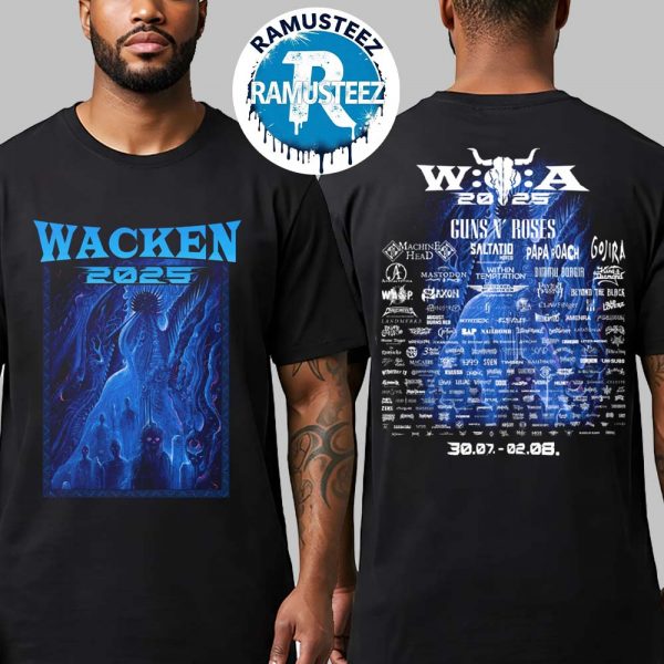 Wacken Open Air 2025 Wacken DE Merchandise Tee Lovecraft 2025 Line Up On July 30th-August 2nd Black T-Shirt