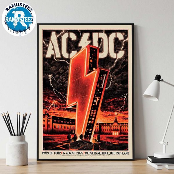 ACDC Music Poster PWR Up Tour 2025 On August 17th In Karlsruhe Germany At Messe Karlsruhe Deuthschland Home Decor Poster Canvas