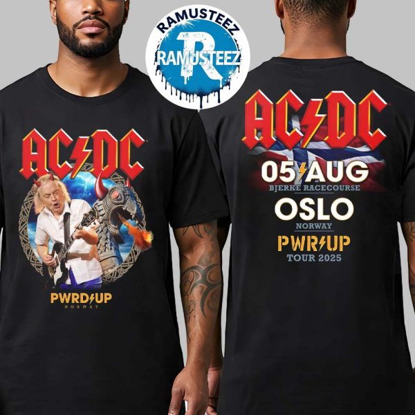 ACDC Oslo Norway PWR UP Event Tour 2025 Tee At Bjerke Travbane On August 4 2025 Merchandise Two Sided Print Unisex T-Shirt