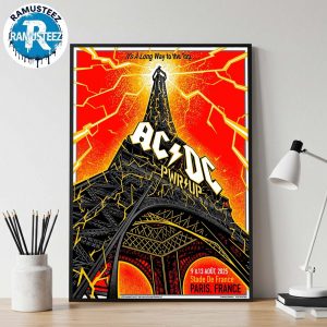 ACDC Power Up Tour 2025 Music Poster On August 9th And 13th At Stade De France In Paris France It Is A Long Way To The Top Home Decor Poster Canvas