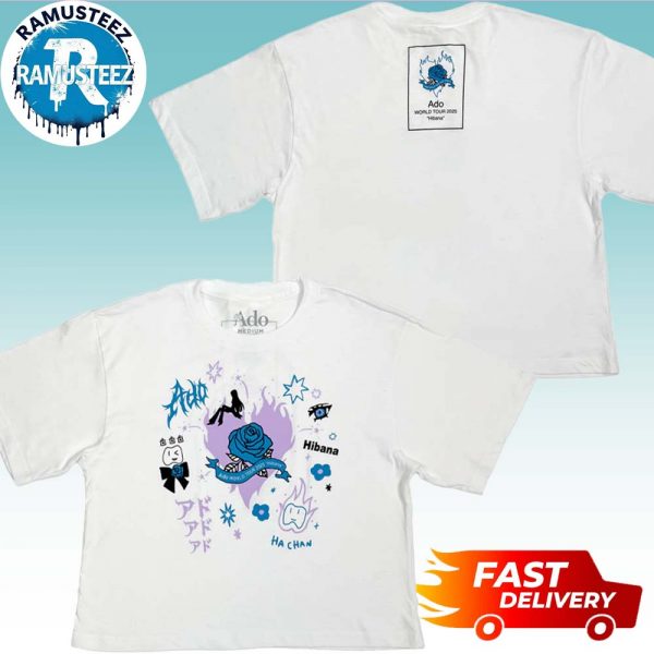 Ado World Tour Hibana 2025 Collection Tee Fashionable D Crop White Unisex T-Shirt