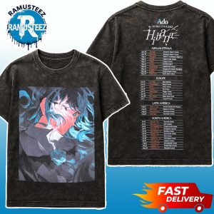Ado World Tour Hibana 2025 Merchandise Tee Two Sided Print Washed T-Shirt