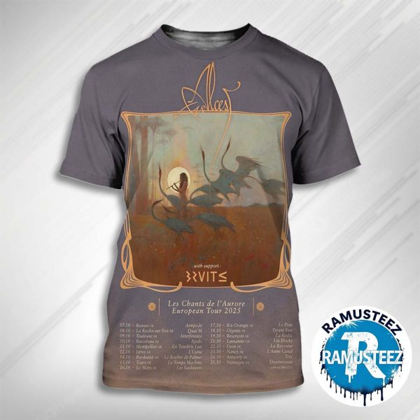 Alcest Les Chants De l Aurore European Tour 2025 Dates List Kick Off In Rennes FR At Antipode On October 7th All Over Print T-Shirt