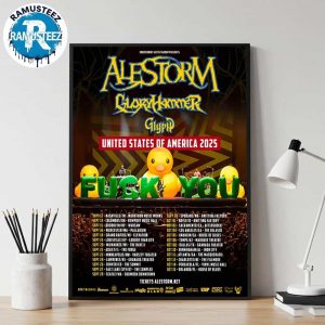 Alestorm United Sates Of America 2025 Tour Dates List Kick Off On September 12th In Nashville TN At Marathon Music Works Poster Canvas