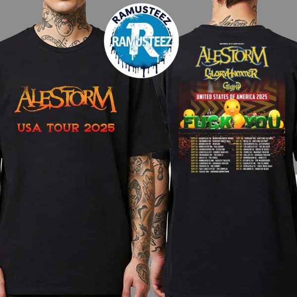 Alestorm United Sates Of America 2025 Tour Dates List Kick Off On September 12th In Nashville TN At Marathon Music Works Two Sided Print T-Shirt