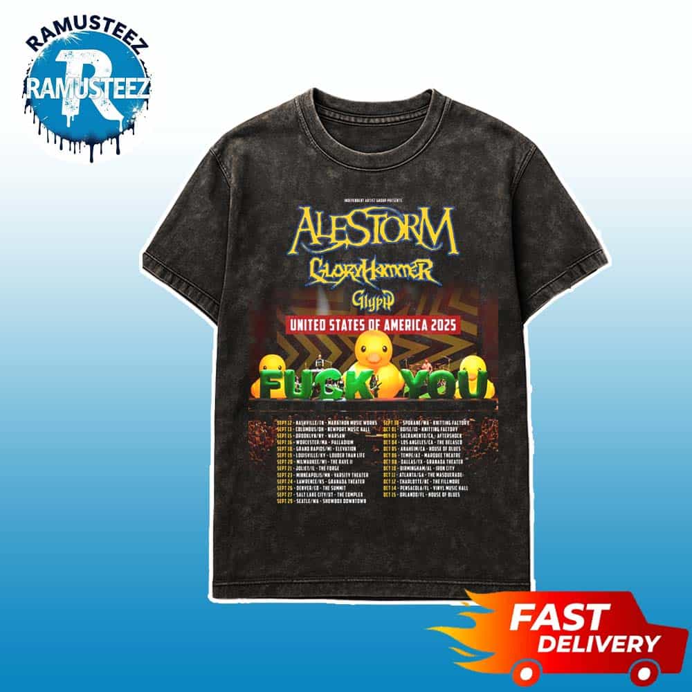 Alestorm United Sates Of America 2025 Tour Dates List Kick Off On September 12th In Nashville TN At Marathon Music Works Washed T-Shirt Alestorm United Sates Of America 2025 Tour Dates List Kick Off On September 12th In Nashville TN At Marathon Music Works Washed T-Shirt