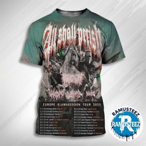 All Shall Perish Europe Slamagedon Tour 2025 Dates List Kick Off On November 21th In Germany Berlin At Hole 44 All Over Print T-Shirt