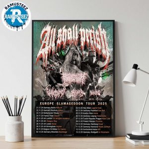 All Shall Perish Europe Slamagedon Tour 2025 Dates List Kick Off On November 21th In Germany Berlin At Hole 44 Wall Decor Poster Canvas
