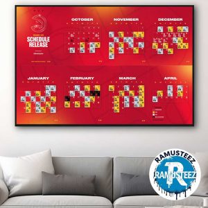 Atlanta Hawks 2025-26 Regular Season NBA Schedule Home Decor Poster Canvas