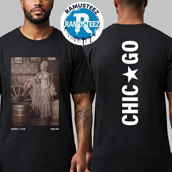 Beyonce Chicago Cowboy Carter Tour 2025 Merch Chi Web Exclusive Tee Two Sided Print T-Shirt