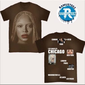 Beyonce Collection Chi Web Exclusive Tee Cowboy Carter Tour 2025 All Over Print Brown T-Shirt