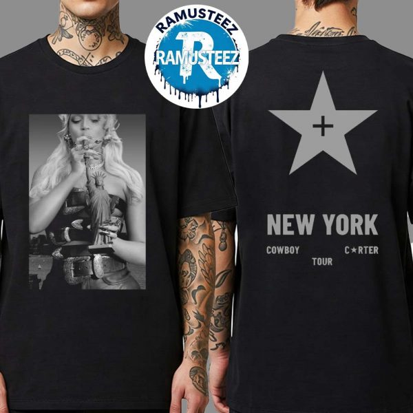 Beyonce New York Ny Web Exclusive Tee Cowboy Carter Tour 2025 Two Sided Print T-Shirt