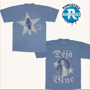 Beyonce Paris Cowboy Carter Tour 2025 Par Web Exclusive Tee Two Sided Print Blue T-Shirt