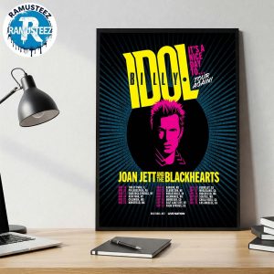 Billy Idol It’s A Nice Day To Tour Again Tour 2025 On August And September Cities List Start In Tinley Park IL Wall Decor Poster Canvas