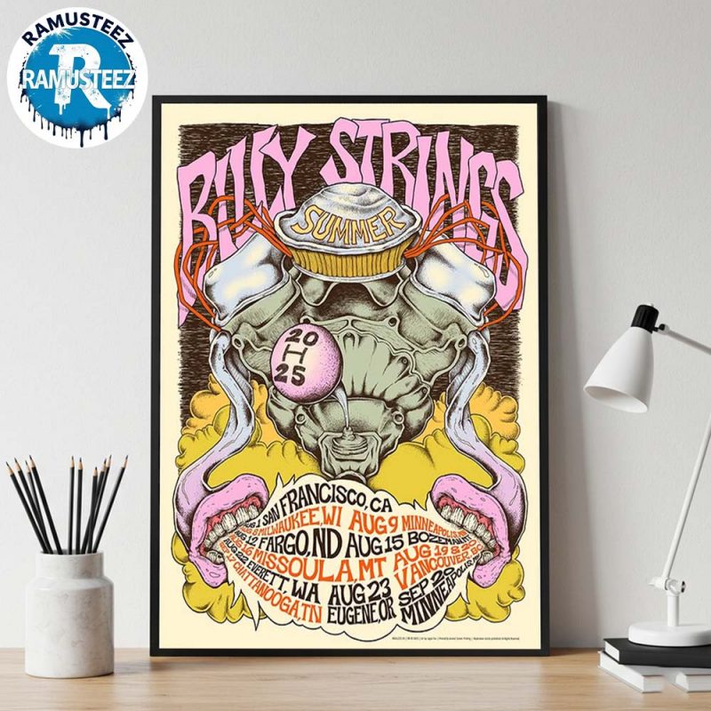 Billy Strings Summer Tour 2025 On August 1st Cities List Kick Off In San Francisco CA Art By Logan Fox Home Decor Poster Canvas