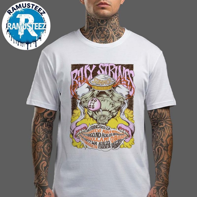 Billy Strings Summer Tour 2025 On August 1st Cities List Kick Off In San Francisco CA Art By Logan Fox Unisex T Shirt
