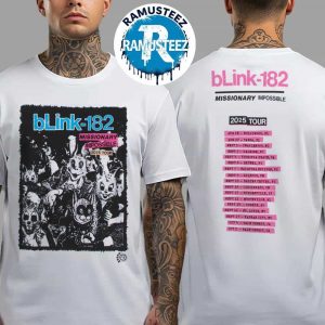 Blink 182 Band Missionary Impossible Tour 2025 Exclusive Tee Two Sided Print Unisex White T-Shirt