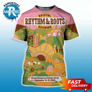 Bristol Rhythm And Roots Reunion 2025 Festival Poster By Clay Hickson At Historic Downtown Bristol In Bristol Tennessee On September 19-21 2025 All Over Print Shirt