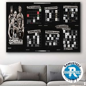 Brooklyn Nets 2025-26 Regular Season NBA Schedule Home Decor Poster Canvas