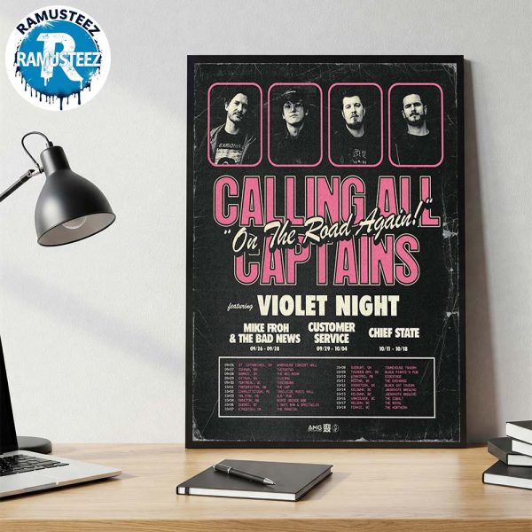 Calling All Captains On The Road Again Tour 2025 Cities List Start In ST Catharine ON At Warehouse Concert Hall On September 26th Poster Canvas