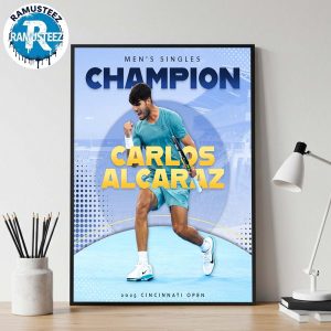 Carlos Alcaraz Tennis Spanish Claims First Cincinnati Open Men Singles Champions 2025 Home Decor Poster Canvas