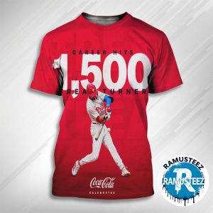 Celebrates Trea Vance Turner From Philadelphia Phillies x CocaCola x Ring The Bell Claim 1500 Career Hits All Over Print Unisex T-Shirt