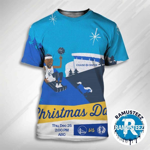 Christmas Day 2025 Matchup Golden State Warriors Vs Dallas Mavericks NBA Xmas On December 25 2025 All Over Print T-Shirt