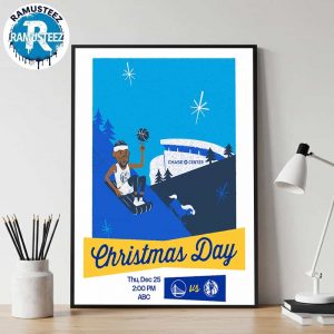 Christmas Day 2025 Matchup Golden State Warriors Vs Dallas Mavericks NBA Xmas On December 25 2025 Wall Decor Poster Canvas