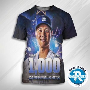Congrats Shohei Ohtani From Los Angeles Dodgers Achieved 1000 Career MLB Hits All Over Print Unisex T-Shirt