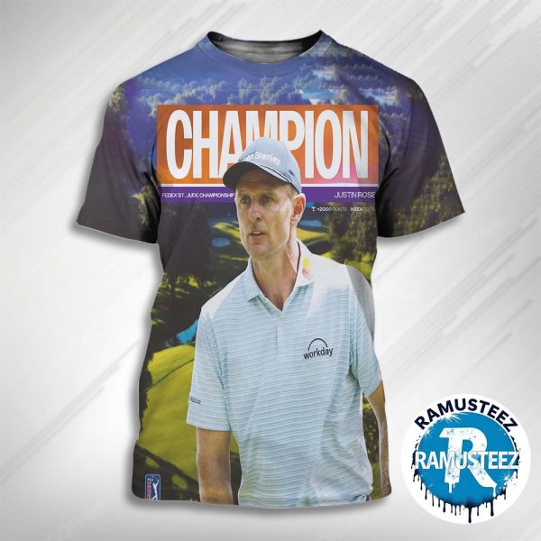 Congrats To Justin Rose For Achieving His 12th PGA Tour Victory And Becoming The 2025 FedEx Cup Champion All Over Print T-Shirt
