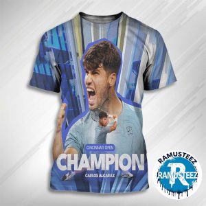 Congratulations Carlos Alcaraz Beat Jannik Sinner Achieved 2025 Cincinnati Open Champion 3D T-Shirt