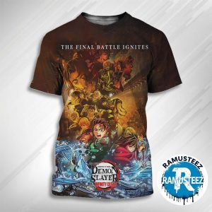 Demon Slayer Kimetsu No Yaiba Infinity Castle 2025 Movie Poser The Final Battle Ignites Only In Movie Theatres On September 12th All Over Print T-Shirt