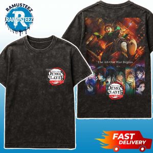 Demon Slayer Kimetsu No Yaiba Infinity Castle 2025 Only In Movie Theatres On September 12th Movie Poser The All Out War Begin Washed T-Shirt