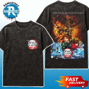 Demon Slayer Kimetsu No Yaiba Infinity Castle 2025 Only In Movie Theatres On September 12th Movie Poser The Final Battle Ignites Washed T-Shirt