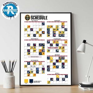 Denver Nuggets 2025-26 Regular Season NBA Schedule Home Decor Poster Canvas