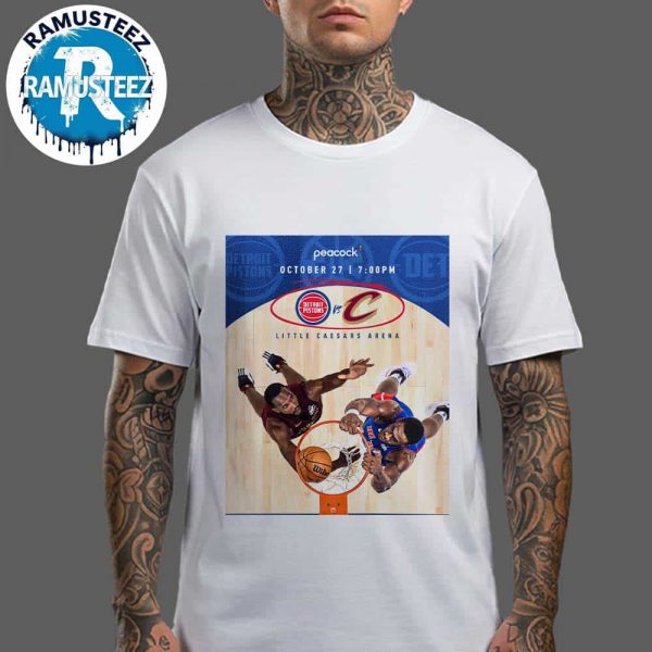 Detroit Pistons Vs Cleveland Cavaliers Head To Head At Little Caesars Arena In Detroit MI On October 27 2025 Classic T-Shirt