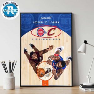 Detroit Pistons Vs Cleveland Cavaliers Head To Head At Little Caesars Arena In Detroit MI On October 27 2025 Home Decor Poster Canvas